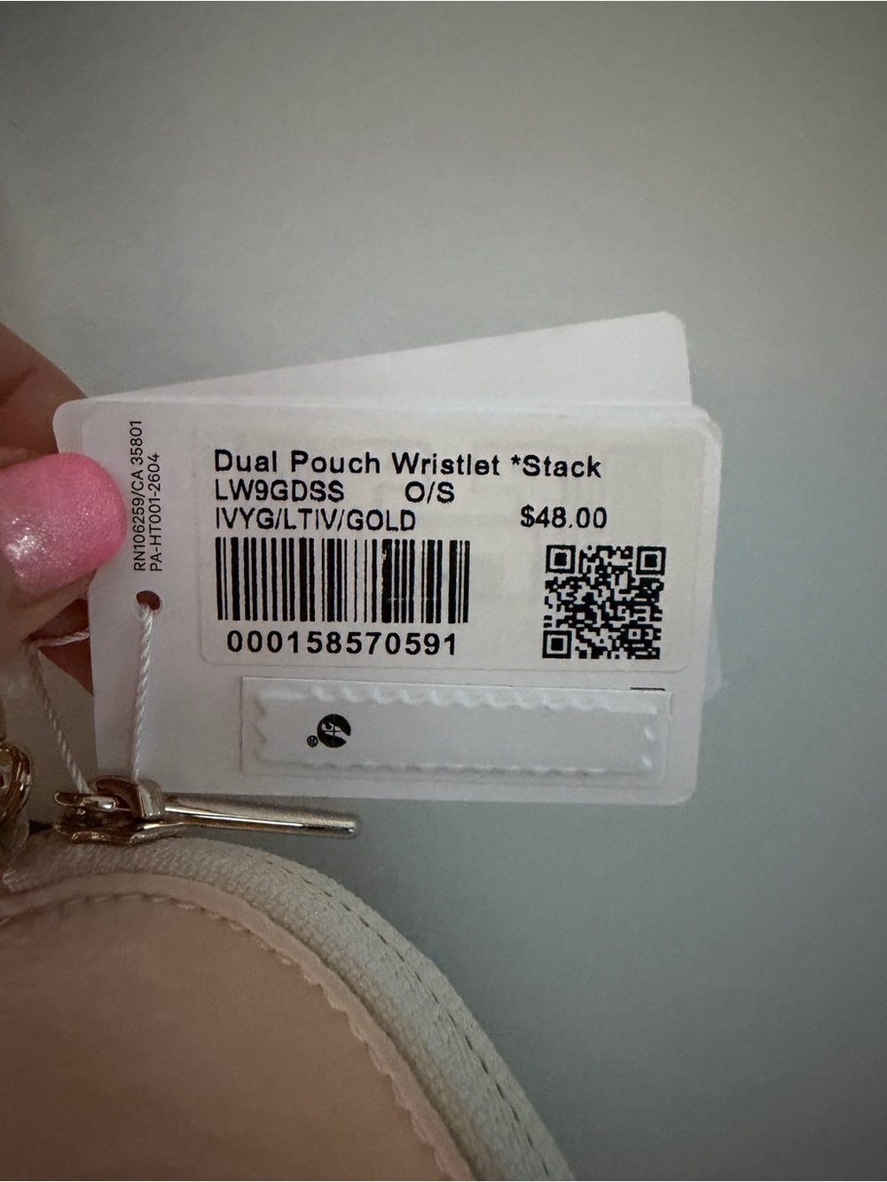 Lululemon Green & Cream Dual Wristlet Stack NWT - Picture 4 of 4
